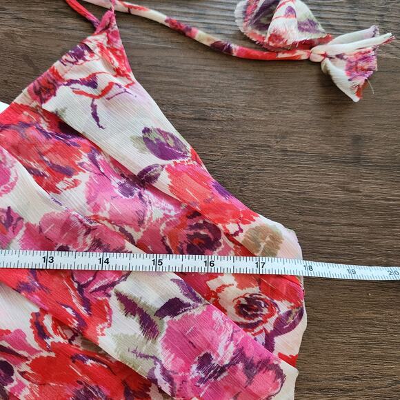 Misa Los Angeles Diana Floral Georgette Ruffle Tiered Maxi Dress L Wedding Party - Picture 10 of 10